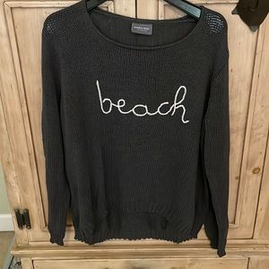 Wooden ships sweater gray “Beach” sz M/L NWOT